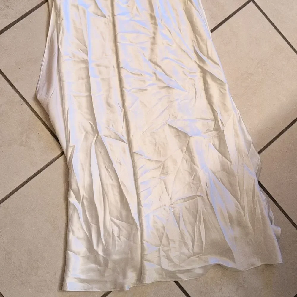 NWT Victoria's Secret Vintage Maxi Nightgown Satin Lace Sheer Stomach Back S